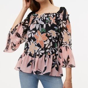 Loft floral print peasant top